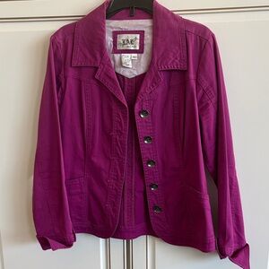 Live a Little Magenta Button-Front Jean Jacket